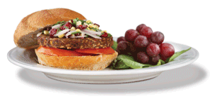 Fire-Roasted Malibu Burger with Spinach & Cranberry Salsa