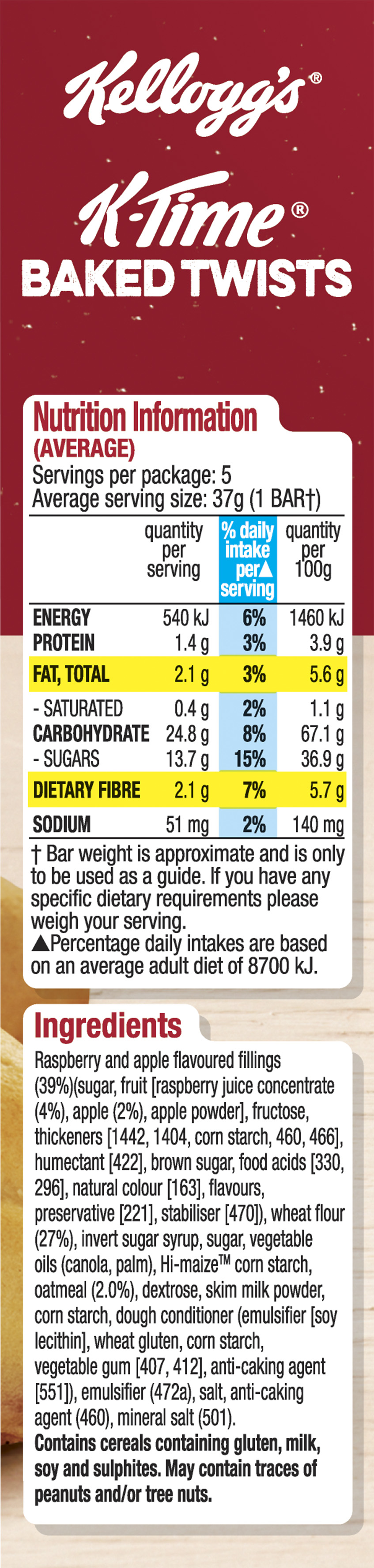 KTime® Baked Twists Raspberry & Apple Kellogg's Food Service