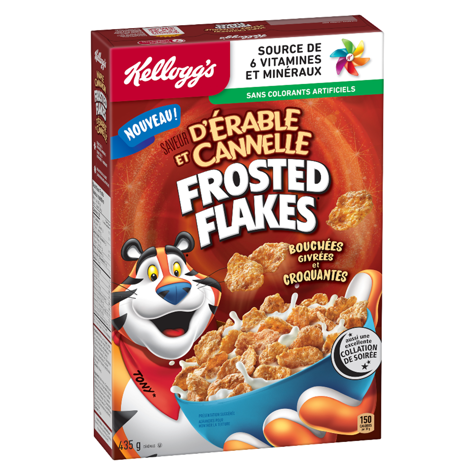 Céréales Kellogg’s Frosted Flakes* Saveur d’érable et de cannelle