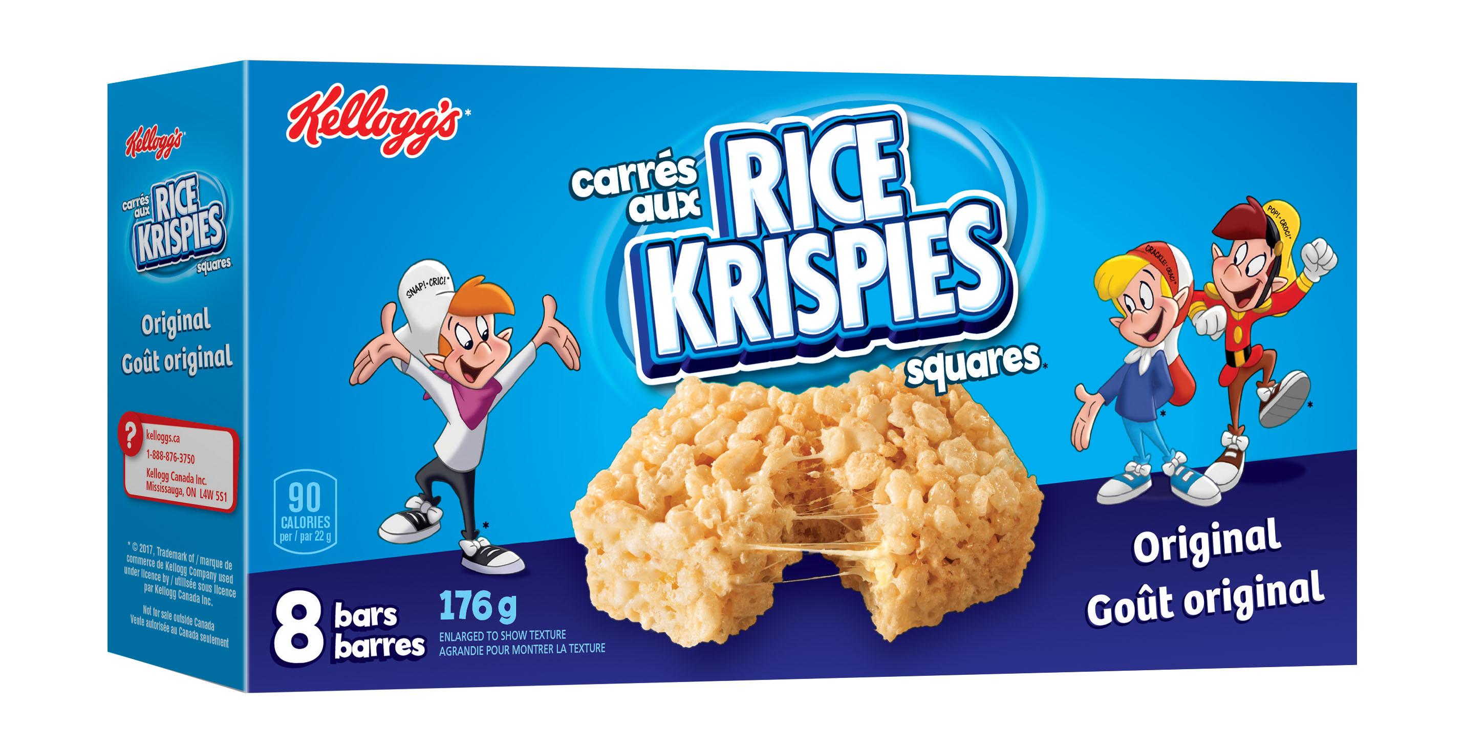 Barres de céréales Carrés aux Rice Krispies* Goût original Kellogg's
