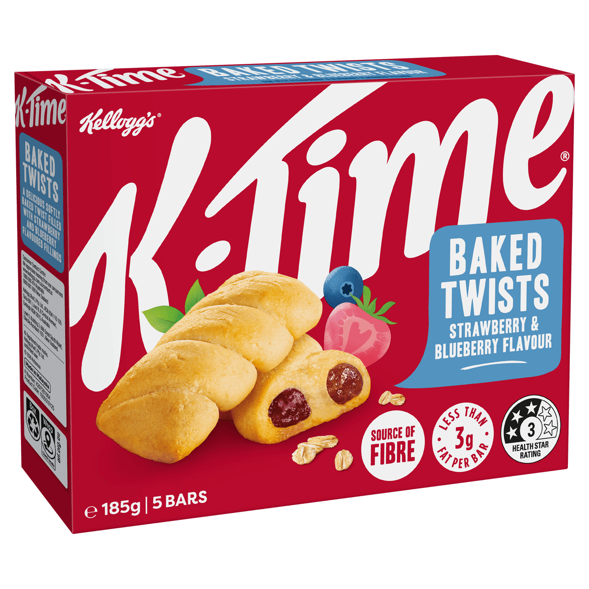 K-Time® Baked Twists Strawberry & Blueberry flavour