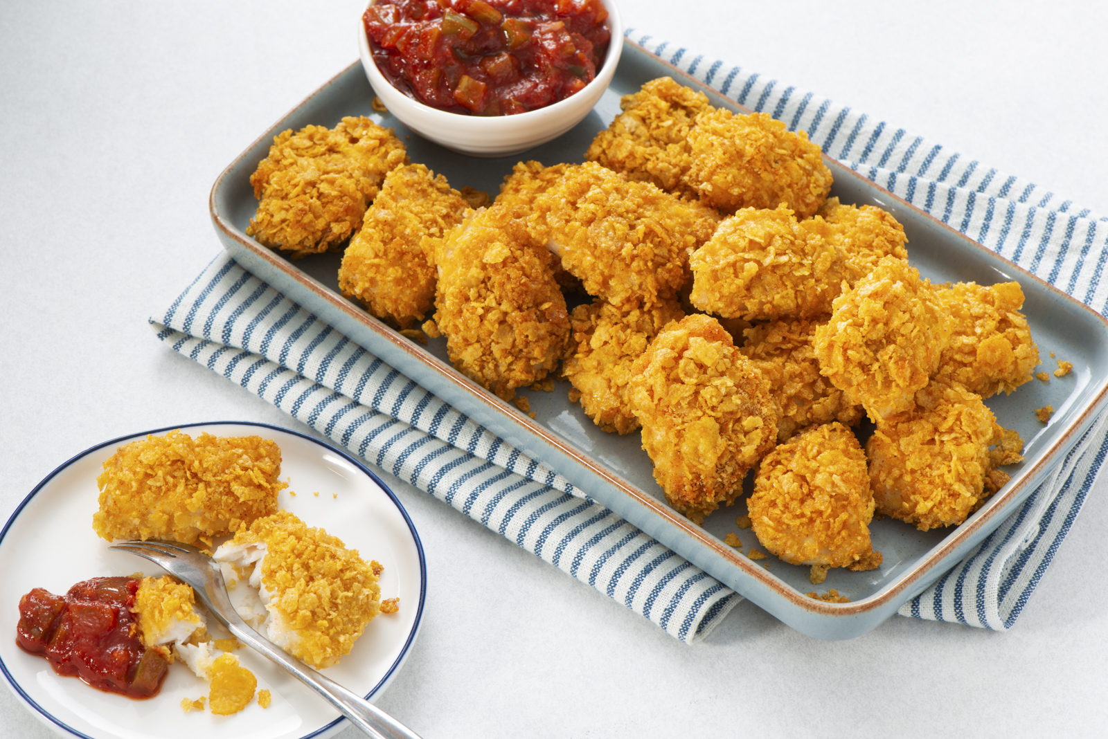 Fish Nuggets with Creole Sauce