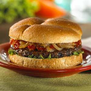 Mushroom Lover's Burger with Warm Onion Relish Recipe