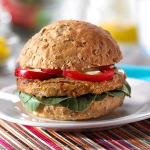 Veggie Burger with Arugula and Spicy Mustard Recipe