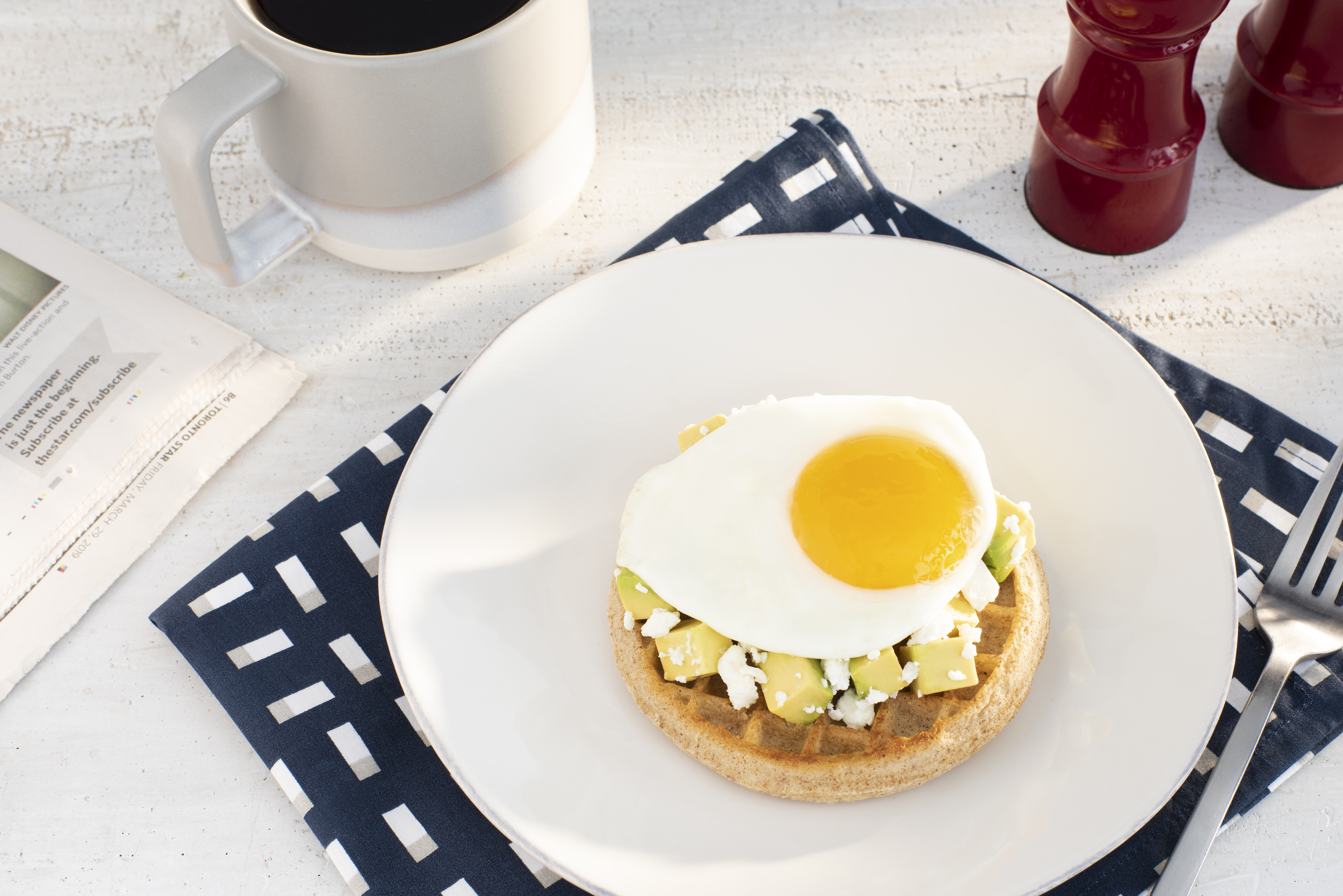 Leggo My Eggo® with Avocado and Goat Cheese