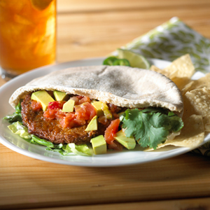 Spicy Black Bean Burger Tex-Mex Pita Recipe