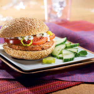 Feta-Mint Falafel Burgers Recipe
