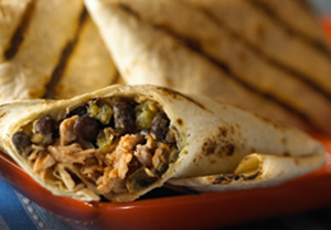 Grilled Black Bean and Pork Burritos