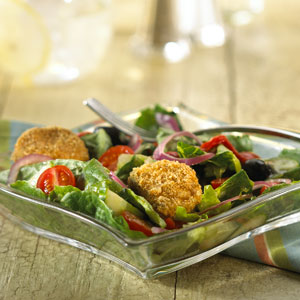 Mediterranean Salad with Baked Goat Cheese