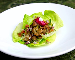 Mediterranean Chickpea Lettuce Wrap