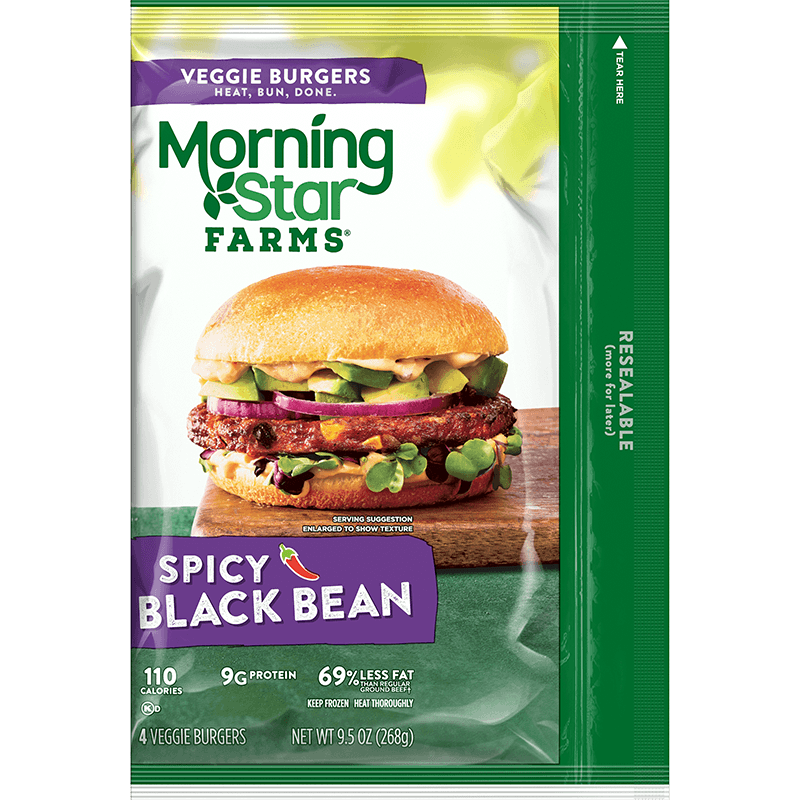 Product MSF VEGGIE BURGERS SPICY BLACK BEAN