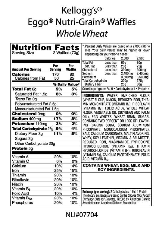 whole wheat waffles calories