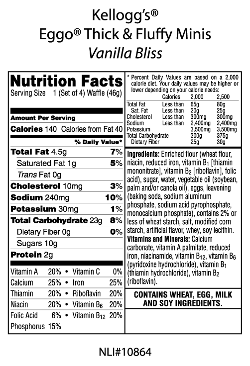 Kellogg's® Eggo® Thick & Fluffy Minis waffles Vanilla Bliss