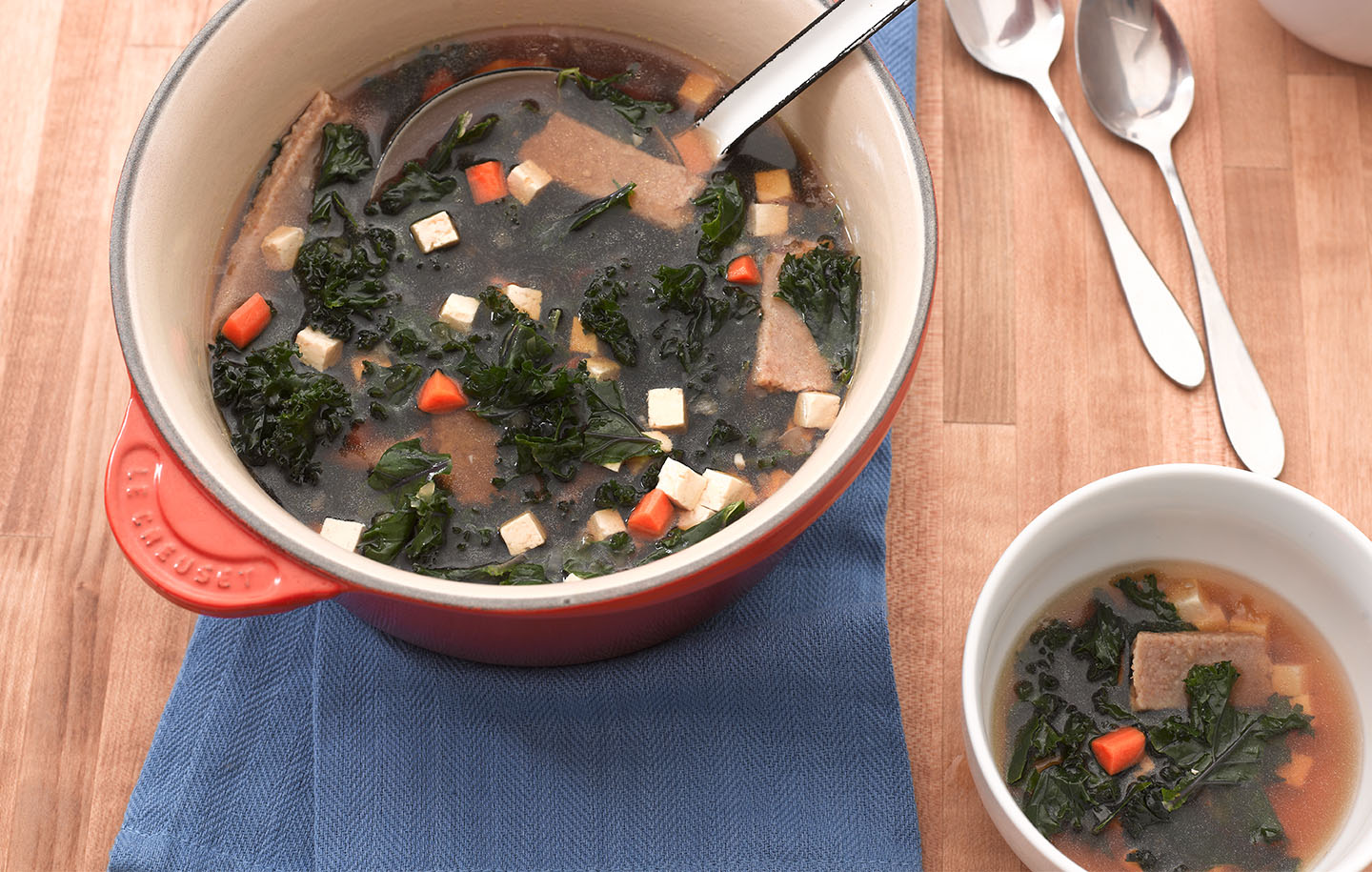 Tofu Kale Soup with Kashi® Nugget Dumplings Recipe