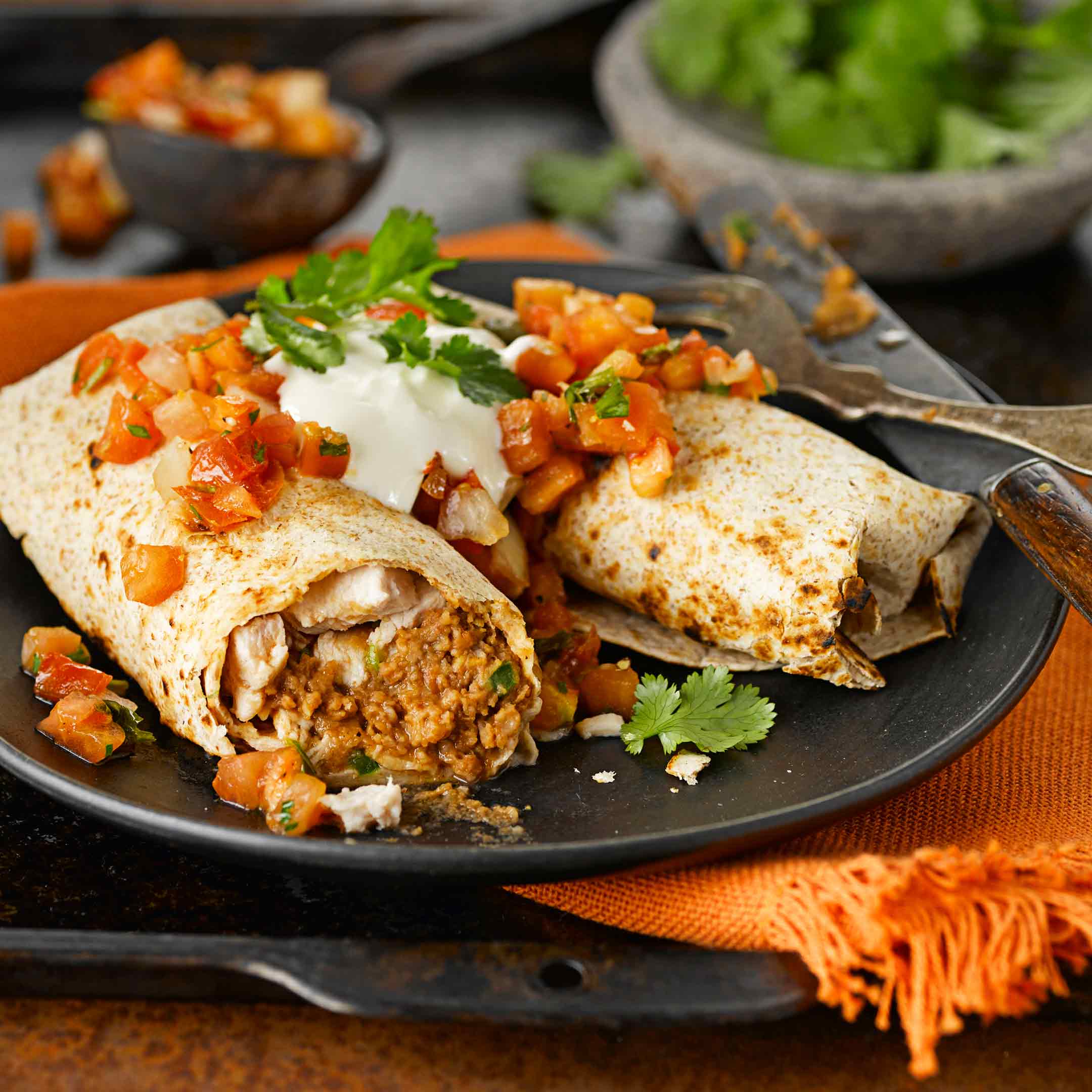 Baked Chicken And Bean Burritos All Bran 4363