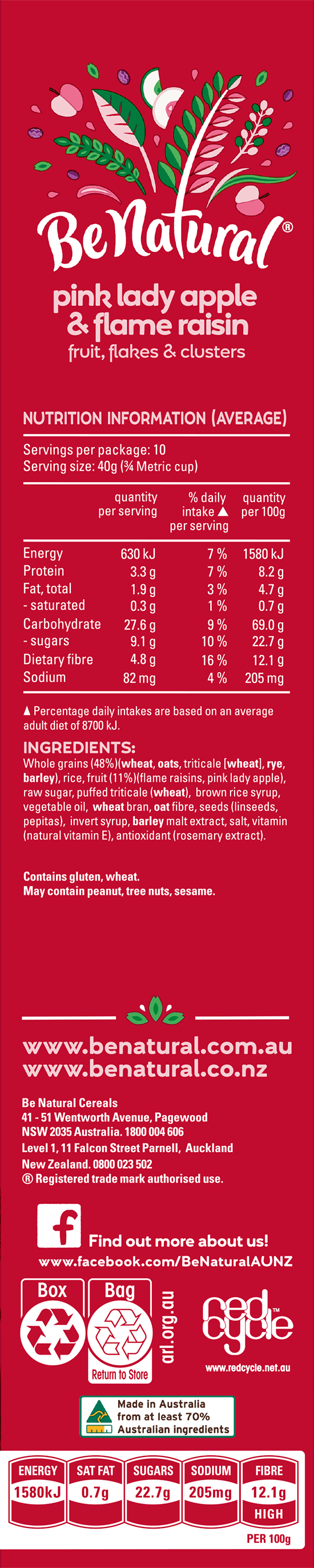 Be Natural® Pink Lady Apple & Flame Raisin Be Natural