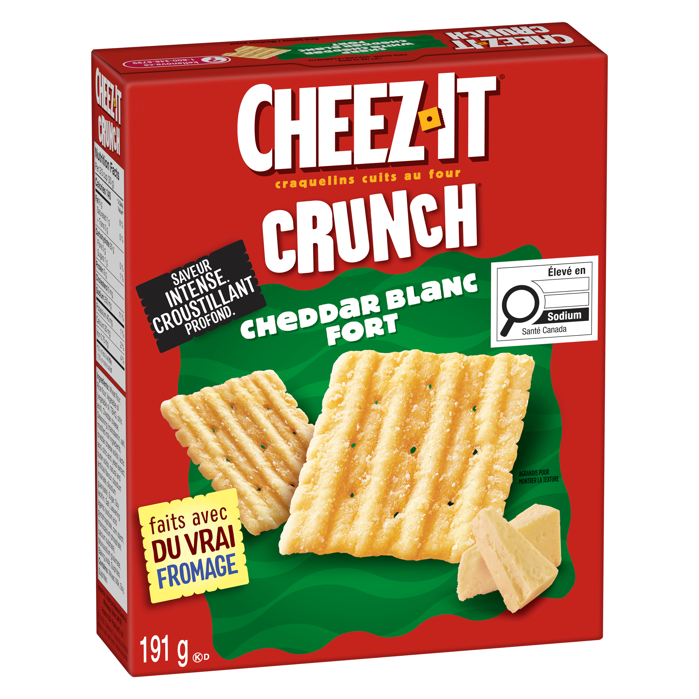 Craquelins CHEEZ-IT CRUNCH* Cheddar blanc fort