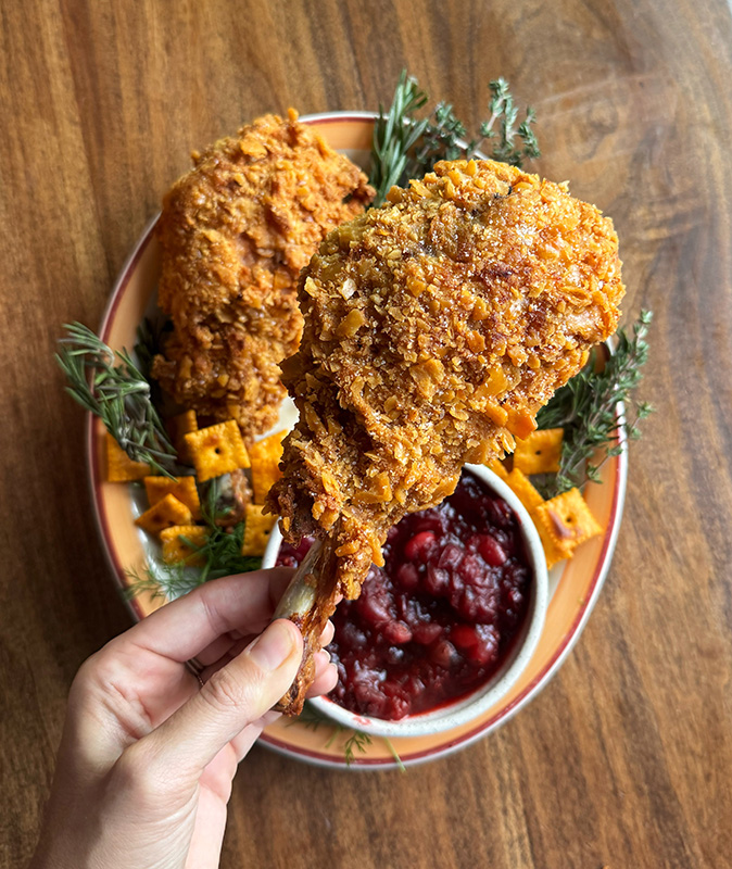 Deep Fried Cheez-It&reg; Turkey Legs