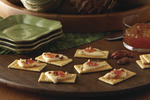 Warm Asiago and Jam Crackers