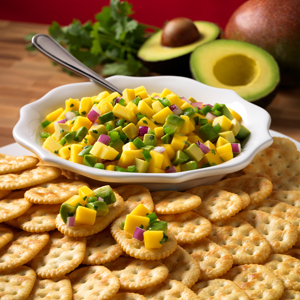 Town House® Crackers with Avocado and Mango Salsa