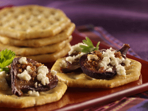 Figs and Goat Cheese on Herb Crackers
