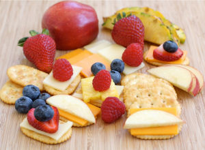 Fruit and Cheese Cracker Stacks