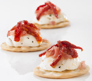 Weepy Mozzarella and Prosciutto