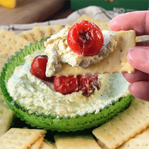 Whipped Basil Dip with Blistered Tomatoes
