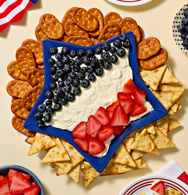 Red, White & Blue Cheesecake Dip