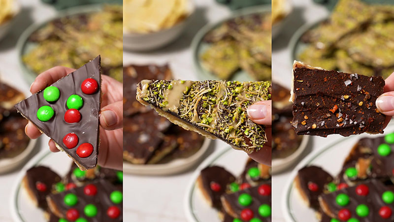 Chocolate Toffee Bark 3 Ways