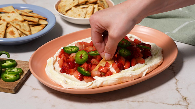 Strawberry Jalapeño Whipped Feta Dip