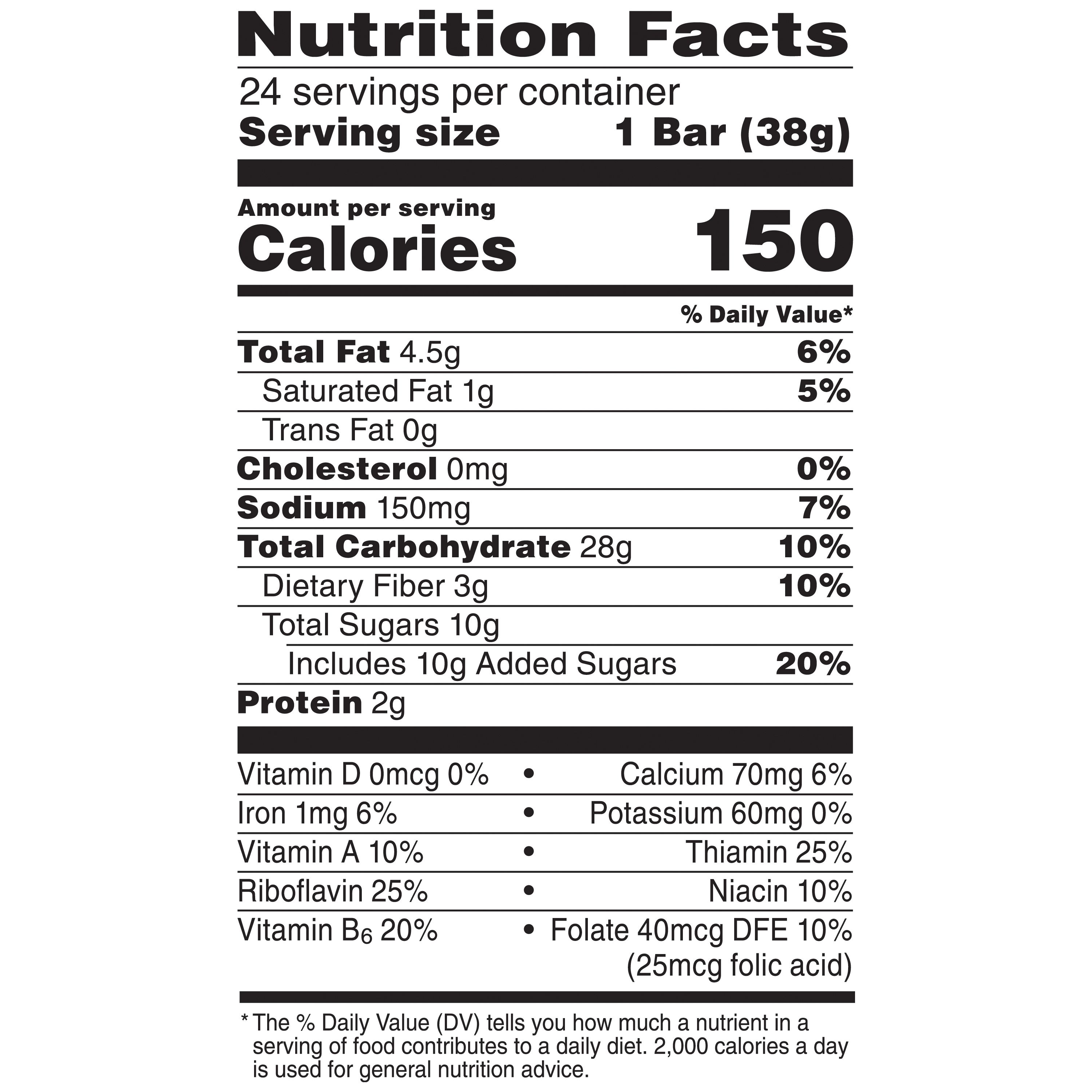 Granola Bar Nutrition Facts Label Besto Blog