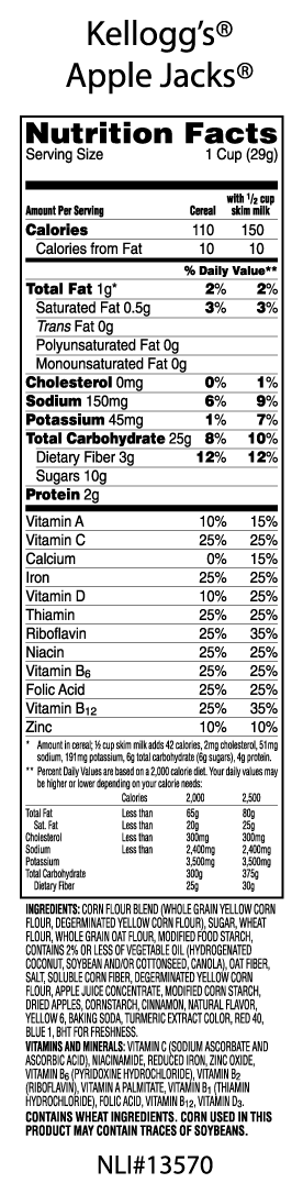 Apple Jacks Nutrition Facts Label Nutrition Ftempo