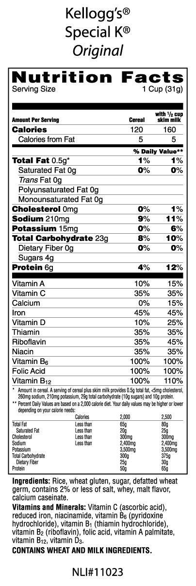 Special K Nutrition Label Besto Blog