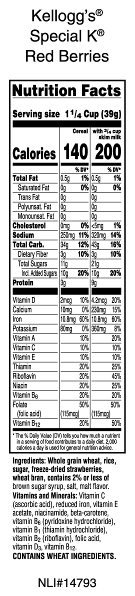 Special K Cereal Nutrition Information – Runners High Nutrition