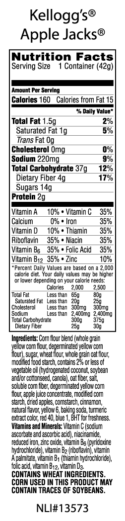 Apple Jacks Nutrition Facts Label Nutrition Ftempo