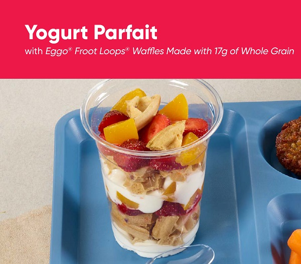Yogurt Parfait with Eggo® Froot Loops® Waffles