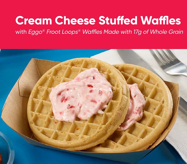 Cream Cheese Stuffed Waffles with Eggo® Froot Loops® Waffles