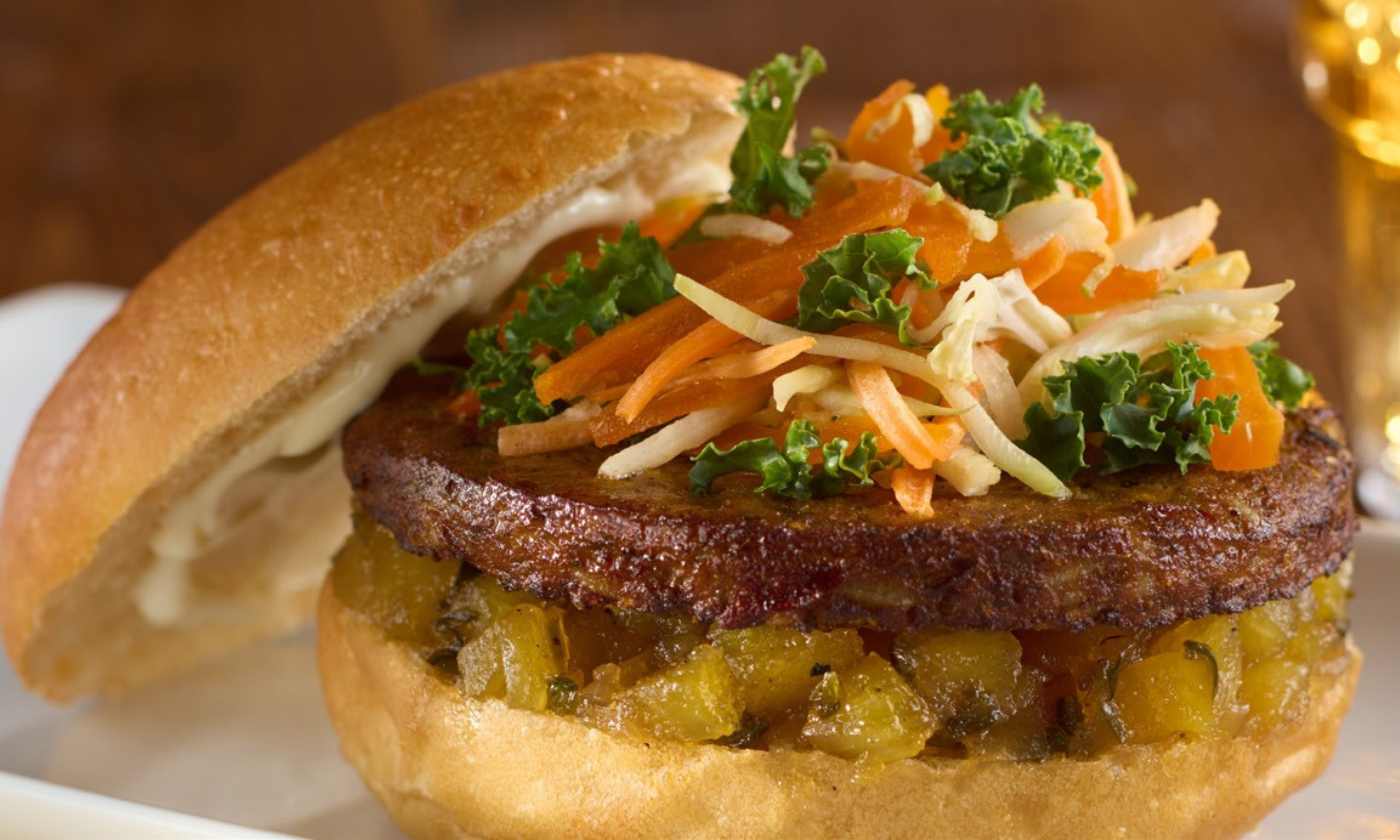 Chili Mango Slaw Burger with MorningStar Farms® Royal Thai Curry Patty
