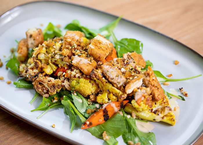 Middle Eastern Grain and Arugula Salad with Incogmeato® Chik'n Tenders