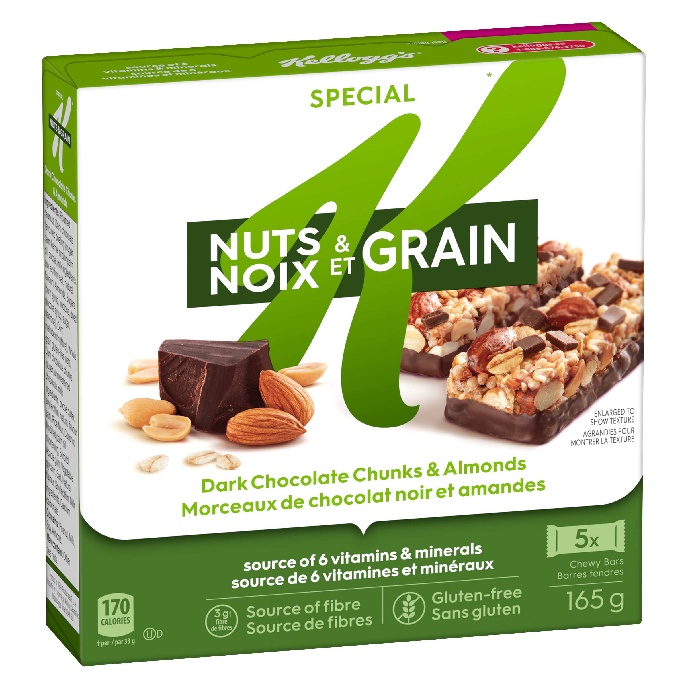 Special K* Nuts & Grain Dark Chocolate Chunks & Almond Bars | Kellogg's ...