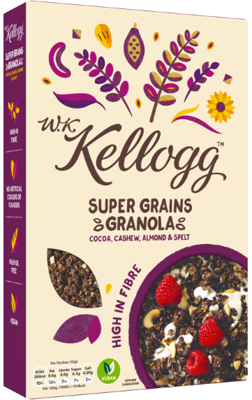 W. K. Kellogg Super Grains Granola Cocoa, Cashew, Almond & Spelt ...