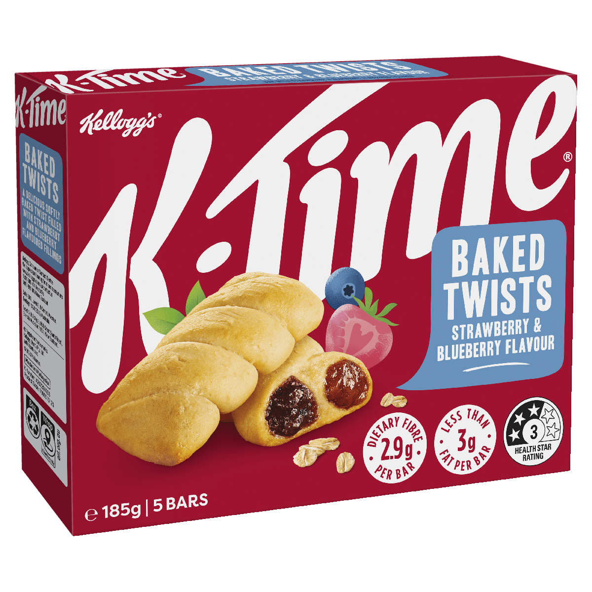 K-Time® Baked Twists Strawberry & Blueberry flavour