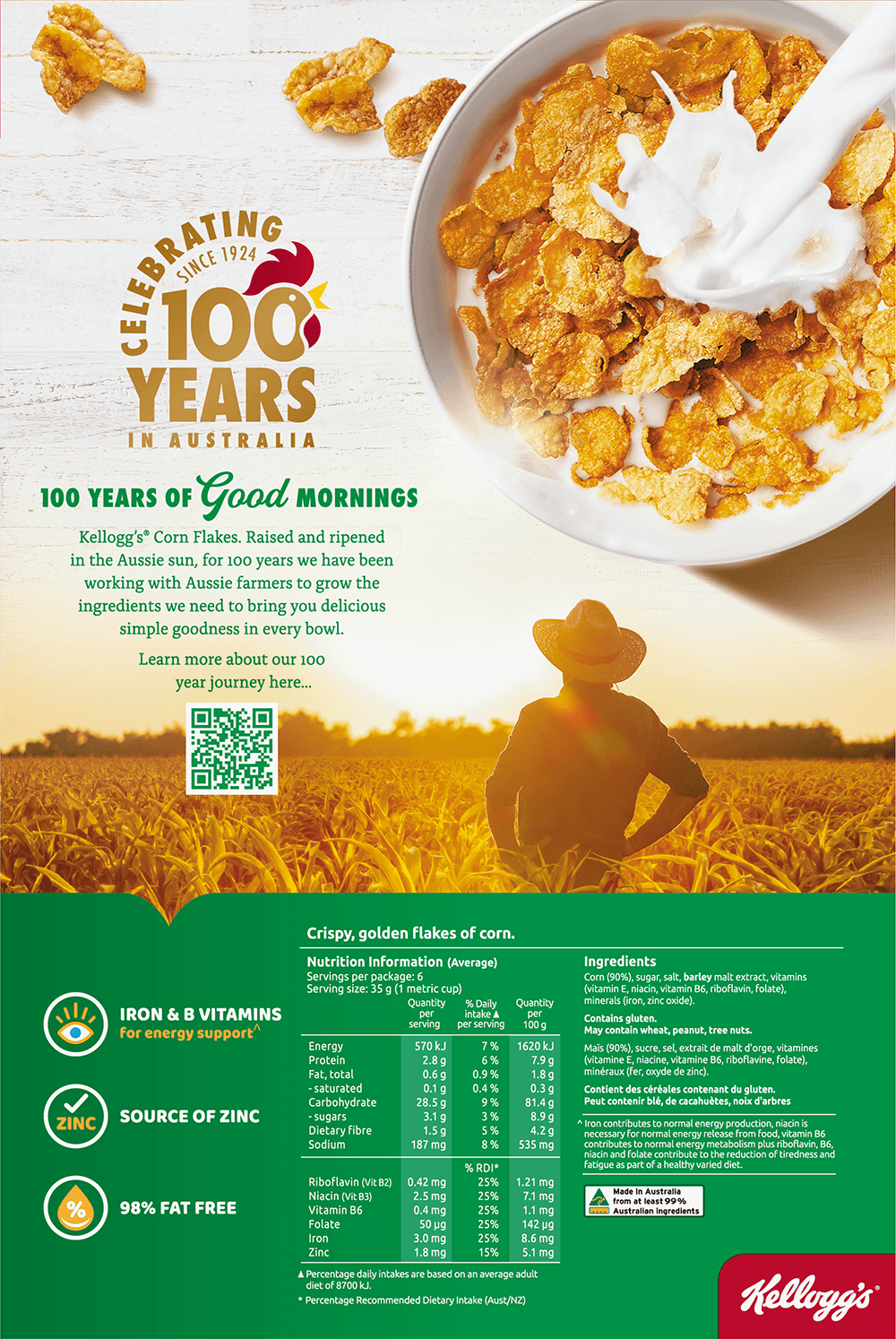 Corn Flakes Nutrition Label