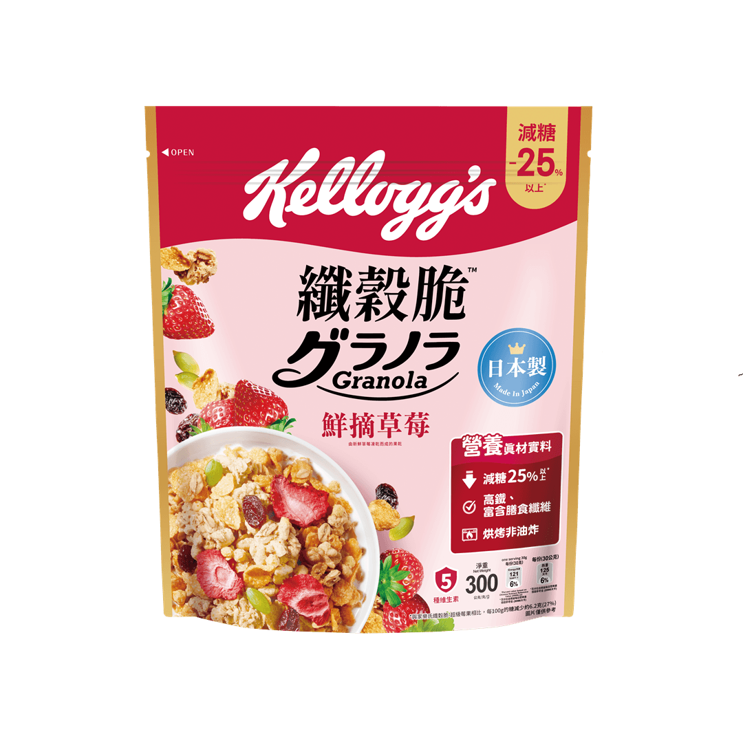 家樂氏&reg;纖穀脆 &ndash; 鮮摘草莓(鮮摘士多啤梨) Kellogg's&reg; Strawberry Granola