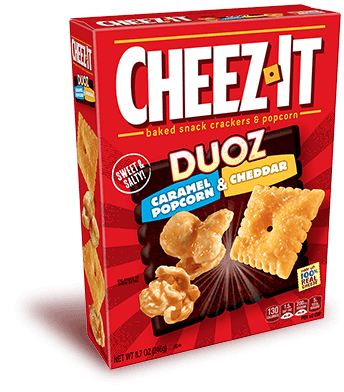 cheez it duoz caramel popcorn cheddar