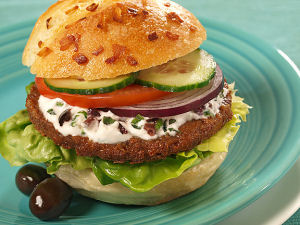 RECIPE Greek Veggie Burgers with Olive Garlic Sauce Recipe