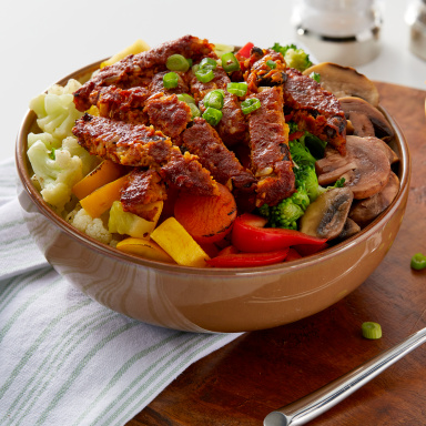 RECIPE Spicy Black Bean Veggie Burger Bowl