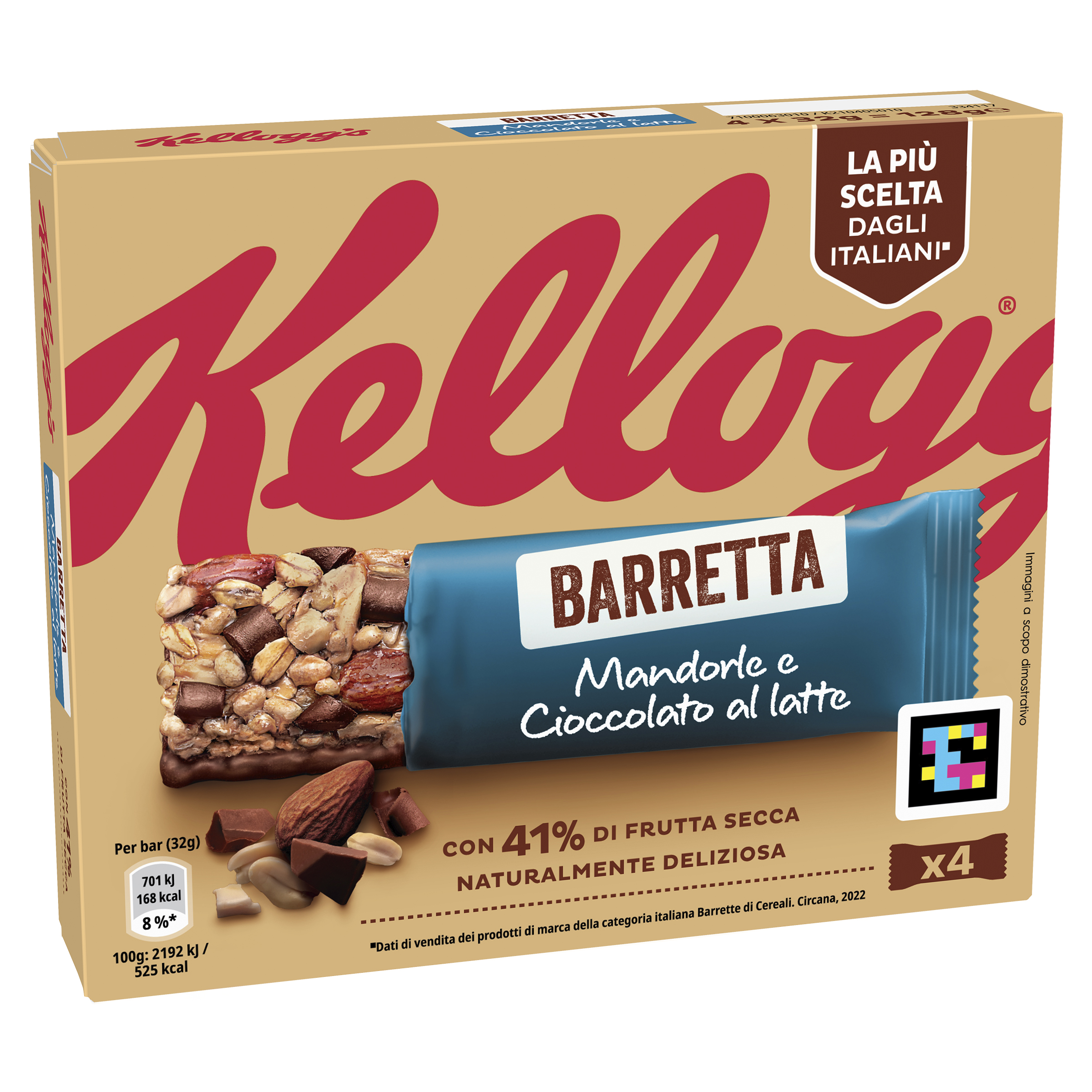 Kellogg's Barretta Mandorle e Cioccolato al Latte
