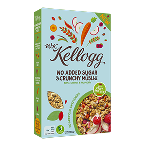 W.K. Kellogg No Added Sugar* Granola Apple, Carrot & Raspberry | Kellogg's